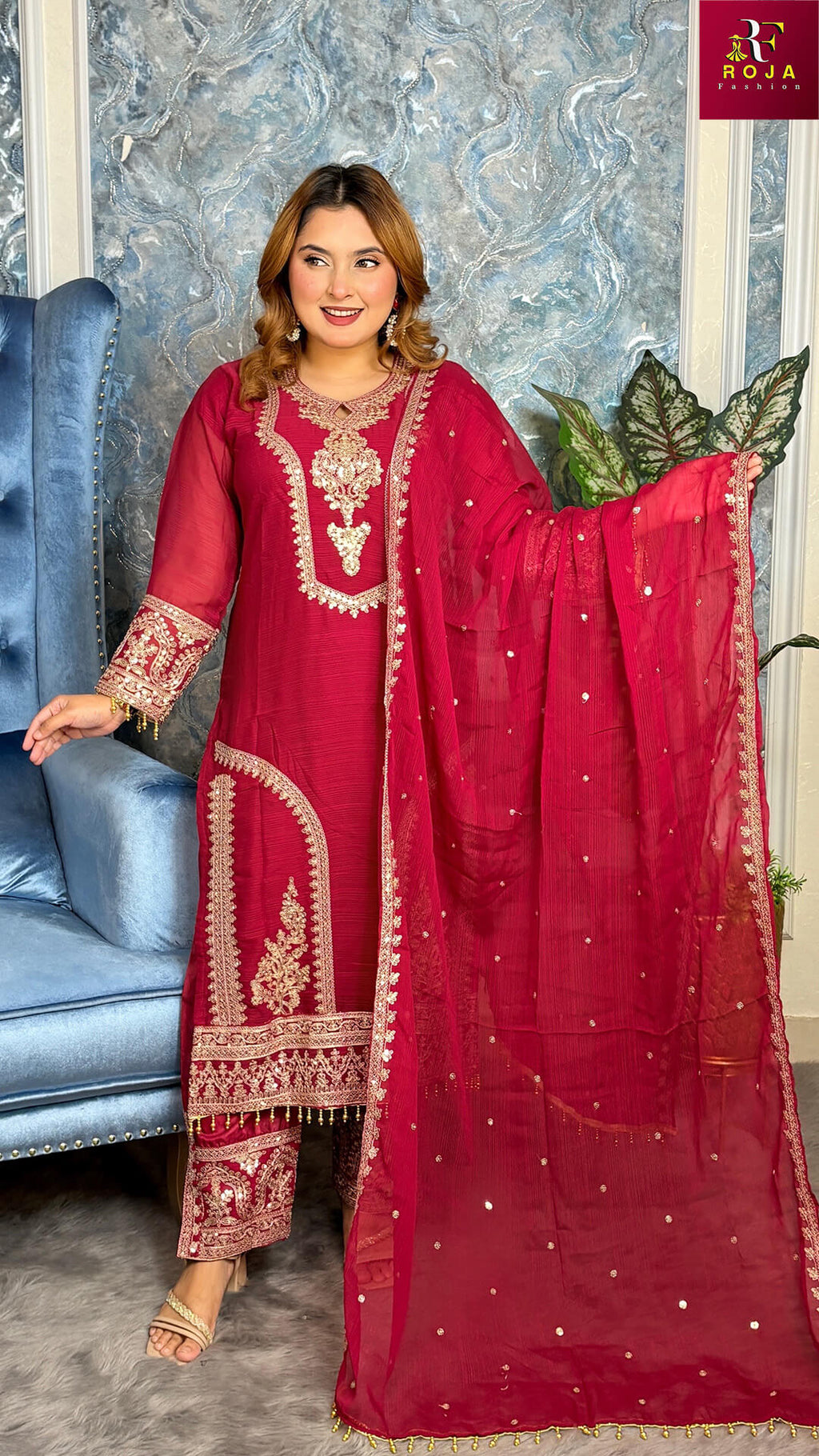 Red Color প্রিমিয়াম কোয়ালিটির পাকিস্তানি ইন্সপায়ার্ড ড্রেস