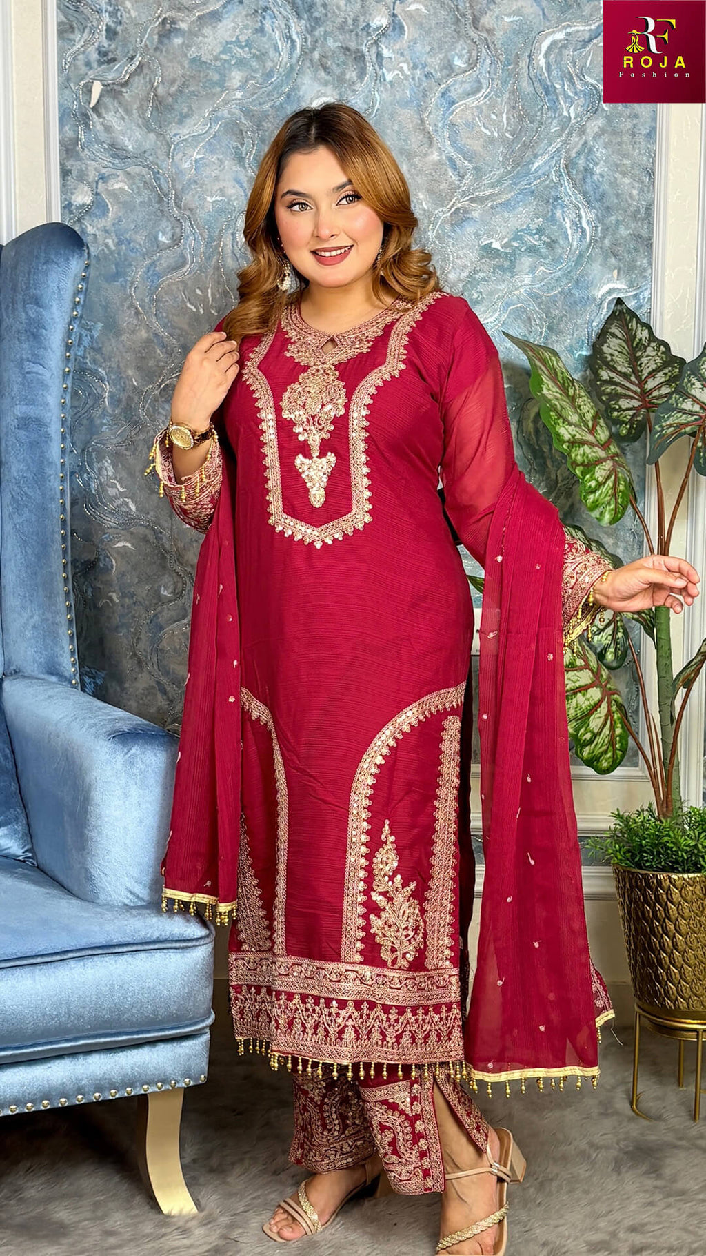 Red Color প্রিমিয়াম কোয়ালিটির পাকিস্তানি ইন্সপায়ার্ড ড্রেস