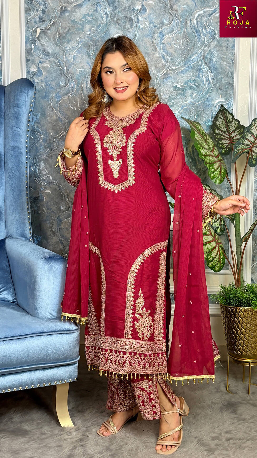 Red Color প্রিমিয়াম কোয়ালিটির পাকিস্তানি ইন্সপায়ার্ড ড্রেস