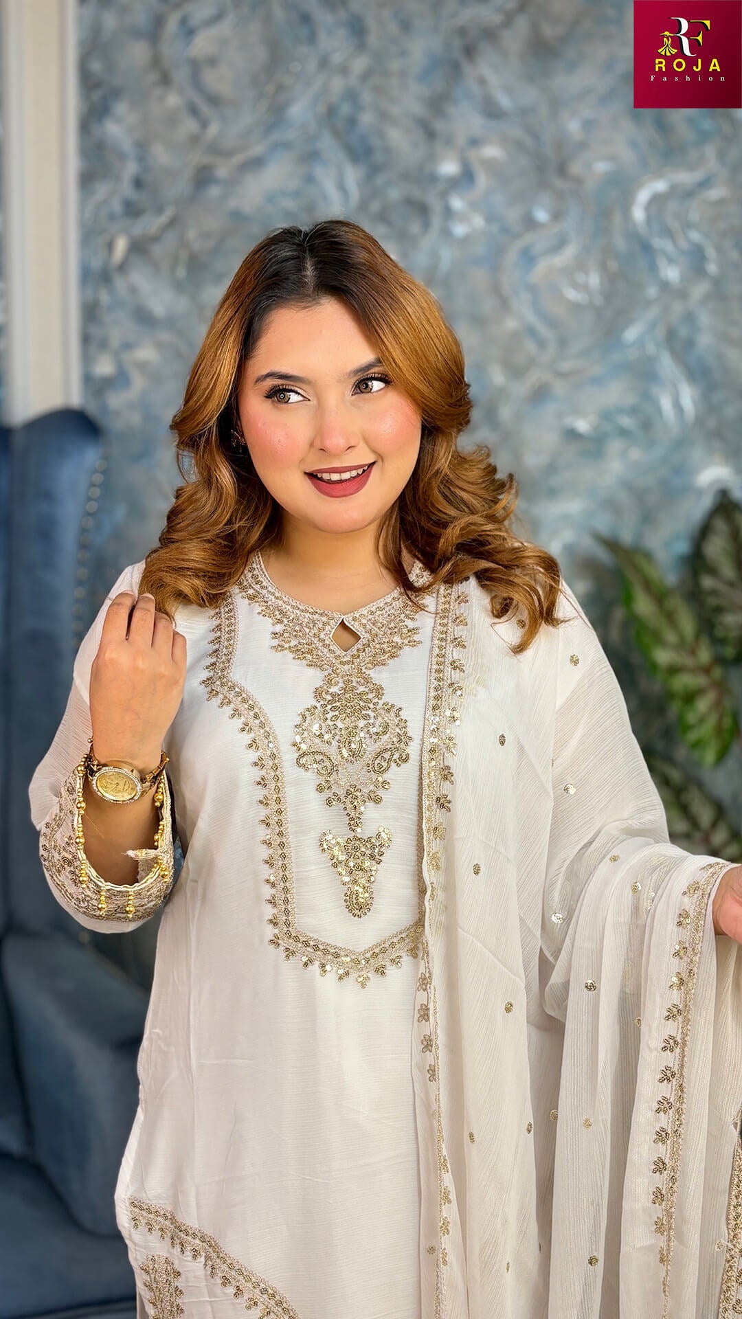 প্রিমিয়াম কোয়ালিটির পাকিস্তানি ইন্সপায়ার্ড ড্রেস White